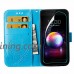 LG K30 Wallet Case LG K10 2018 Case with HD Screen Protector PU Leather Flip Butterfly Flower Case with Credit Card Holder and Kickstand Phone Cover for LG K10 Alpha/LG Premier Pro LTE Blue/Bling - B07DW6T77W